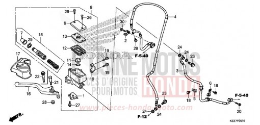 MAITRE-CYLINDRE DE FREIN AVANT CYLINDRE (CRF250LA/RLA) CRF250RLAK de 2019
